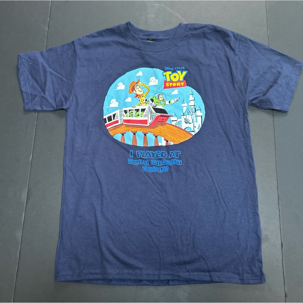 NWOT Walt Disney World Blue Unisex Toy Story Buzz Woody Shirt Size Youth XL